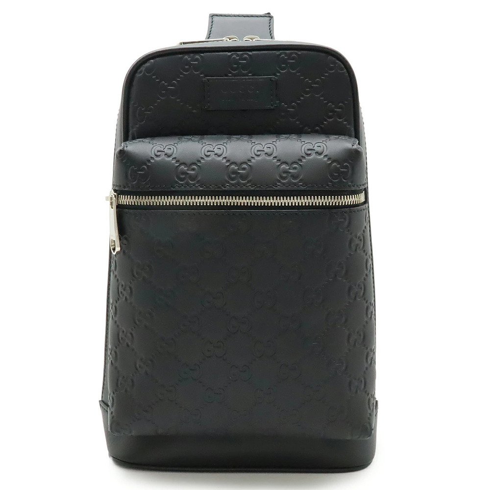 Gucci Guccissima Crossbody Bag Shoulder Leather Black